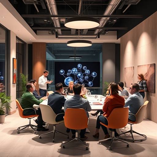 Stellaris Productions team brainstorming ideas in a creative meeting room